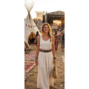 Vintage Ibisco Beaded Belt Boho Sequin Jewel India Statement Festival L